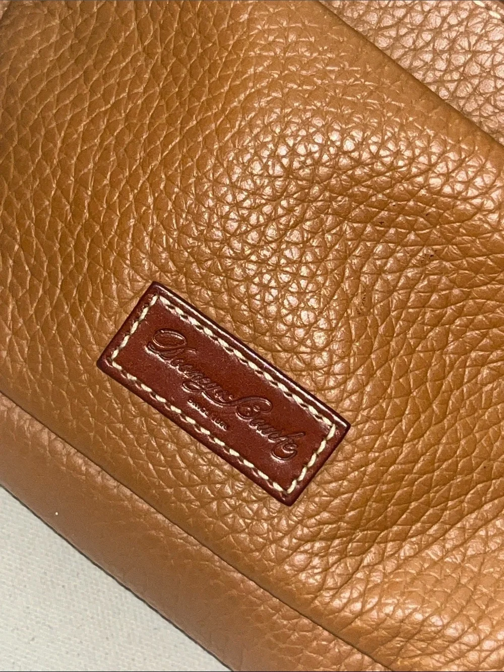 Vintage Dooney & Bourke Brown Pebbled Leather Cosmetic Pouch (see description111